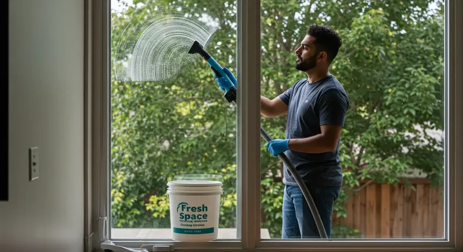 Fresh Space team window cleaning